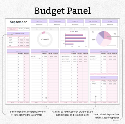 Budgeteringsmall för Google Sheets (helt anpassningsbar)