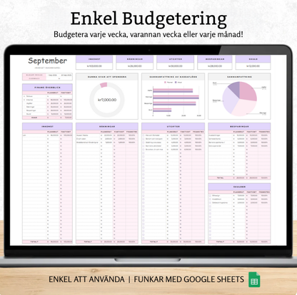 Budgeteringsmall för Google Sheets (helt anpassningsbar)
