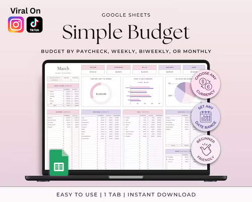Budgeting Template for Google Sheets (fully customizable)