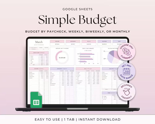 Budgeting Template for Google Sheets (fully customizable)