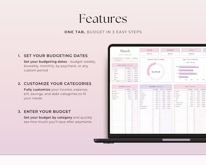 Budgeting Template for Google Sheets (fully customizable)