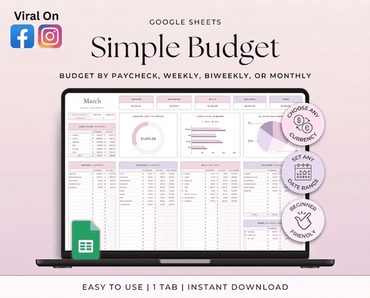 Budgeting Template for Google Sheets (fully customizable)